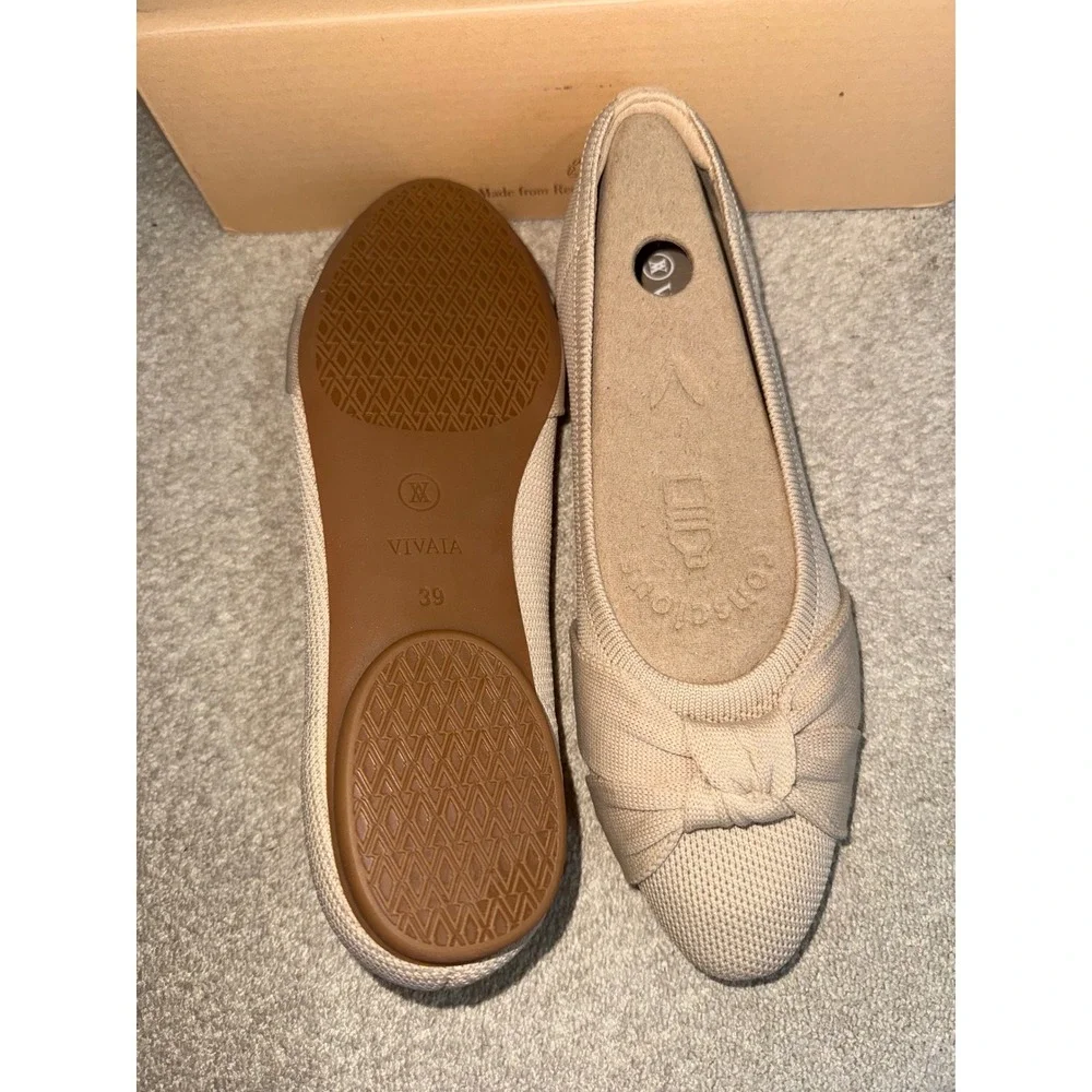 VIVAIA Bibi Knot Ballet Flats Elegant Almond Toe Comfort Chic Everyday Shoes 8